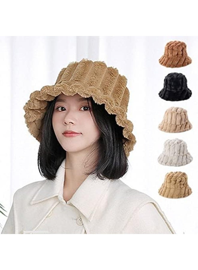 Women's winter hat made of plush fur, multi-colored - Image 2